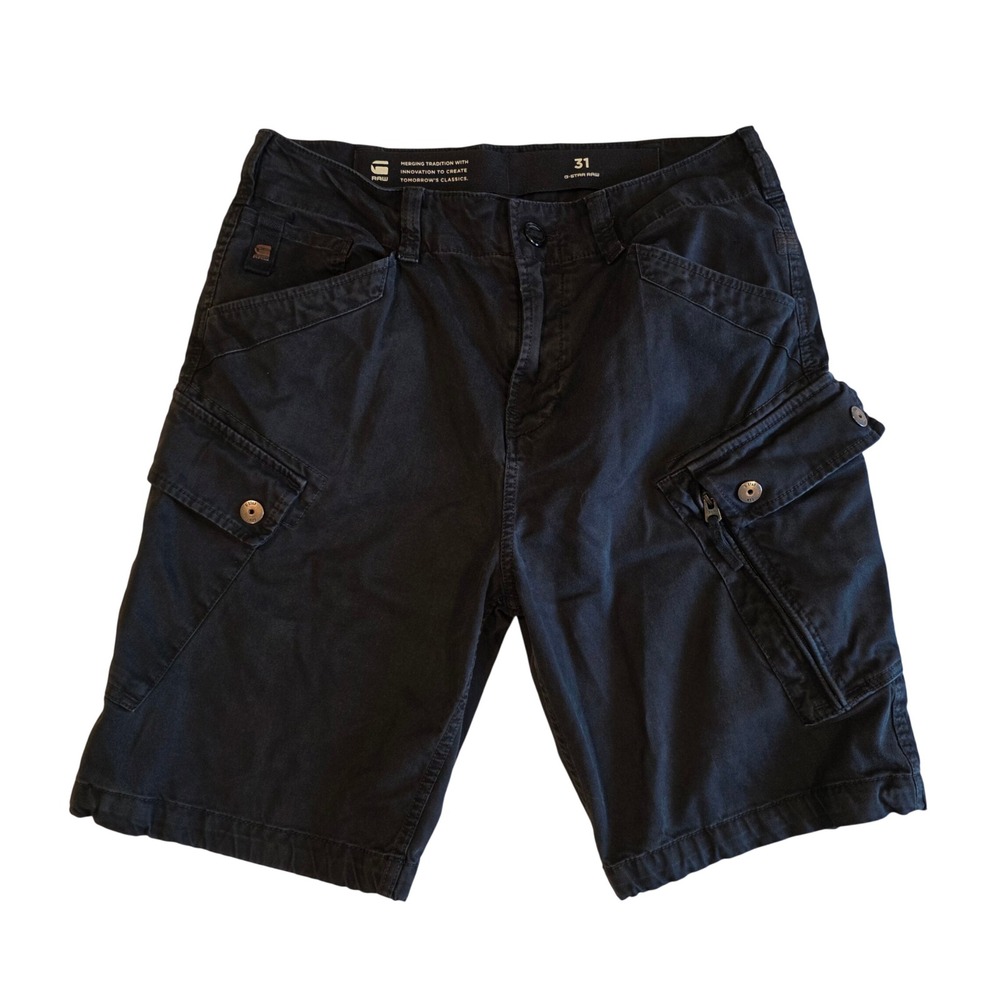 G-Star Raw Roxic Cargo Shorts Mens 31 Black Tactical Utility D14034-C096-B564